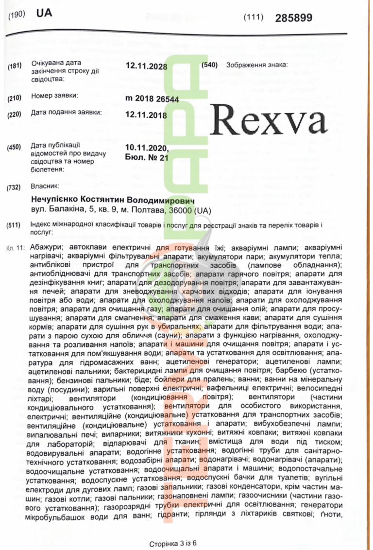 Термопапа власник ТМ Rexva